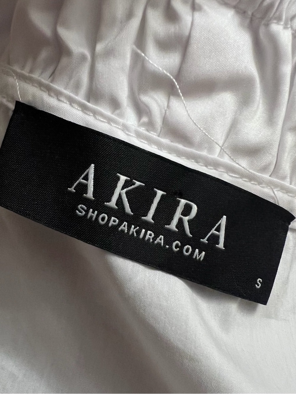 AKIRA Calista Statement Ruffle Collar Button Down Blouse White NWT Size S - Picture 15 of 15